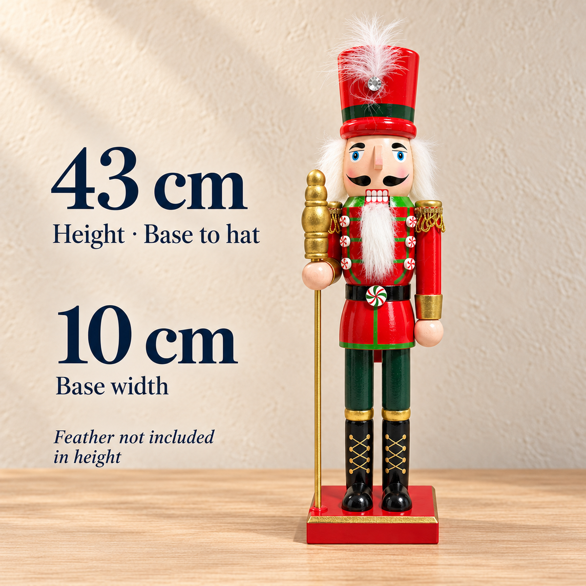 Handmade Peppermint Guardsman Nutcracker – 43 cm