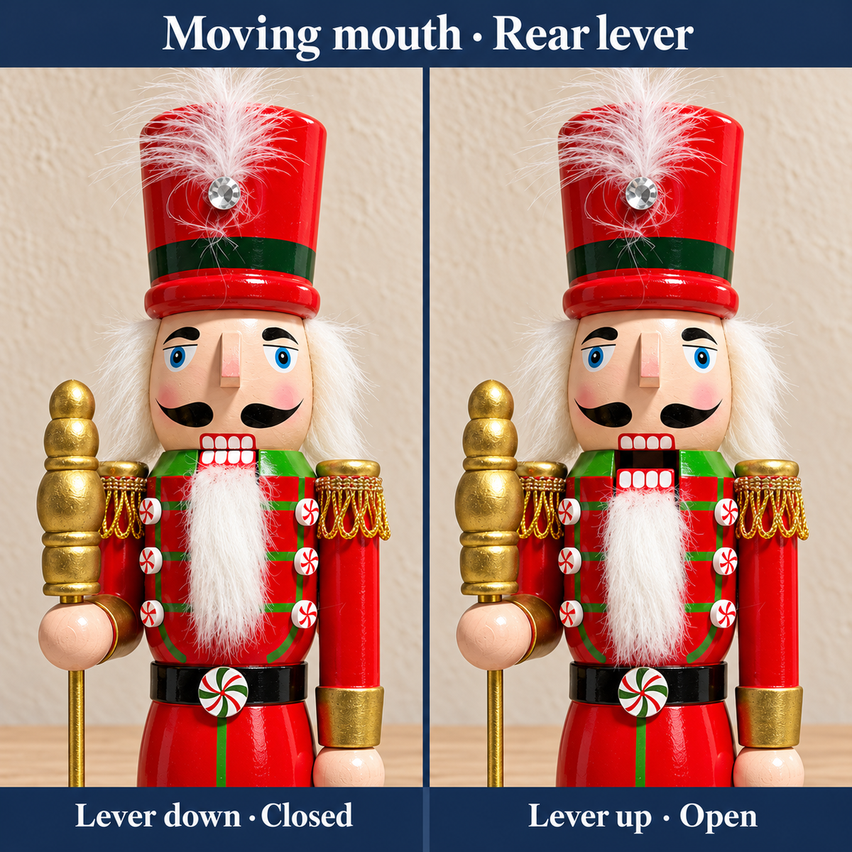 Handmade Peppermint Guardsman Nutcracker – 43 cm