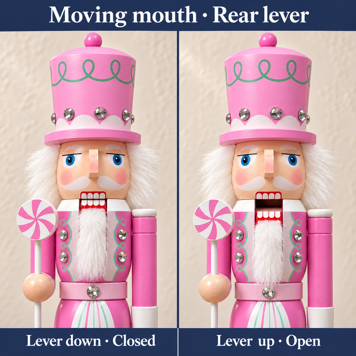 Handmade Peppermint Candy Nutcracker – 43 cm