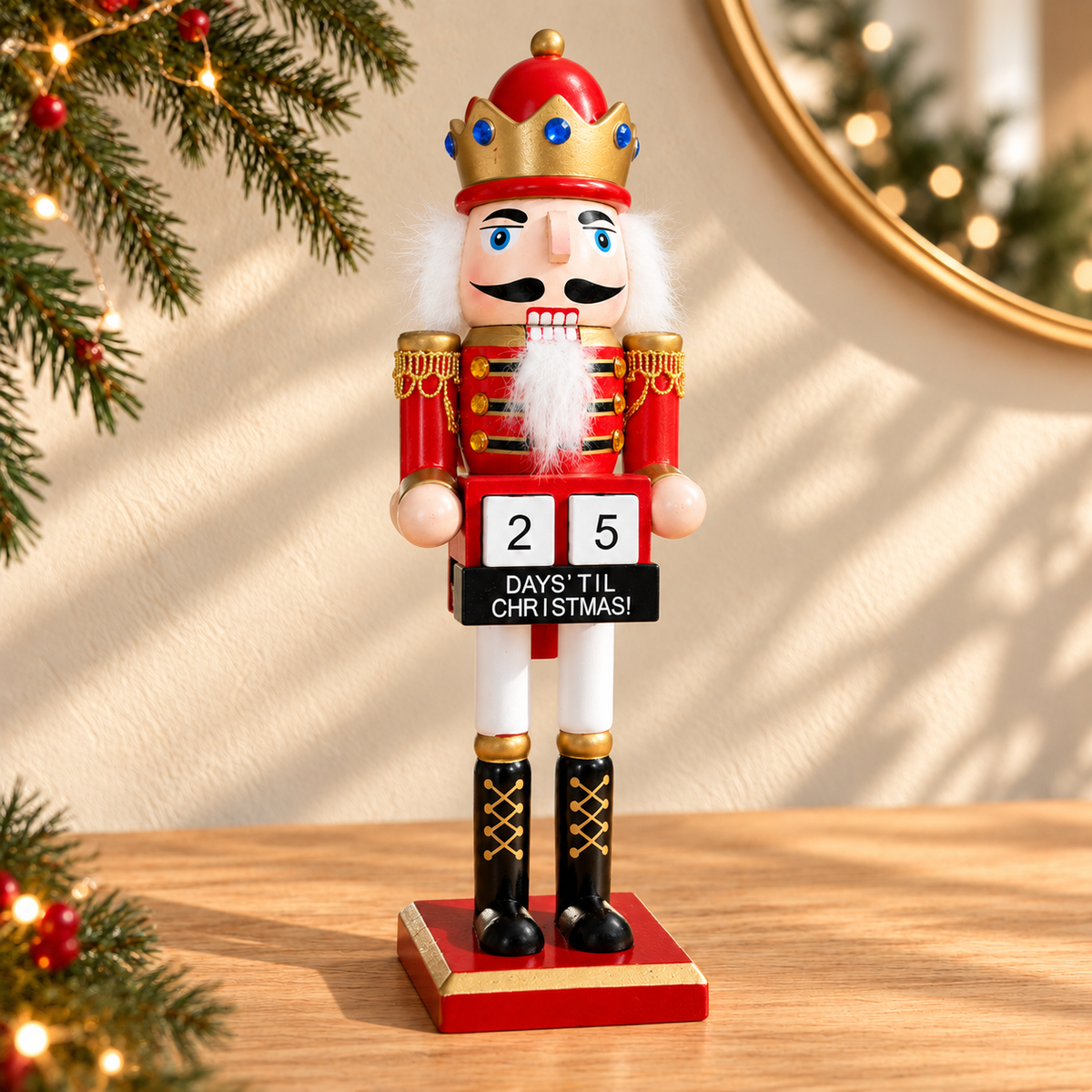 Christmas Countdown Nutcracker - 25 cm