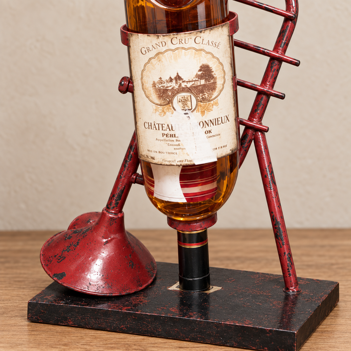 Vintage Trumpet Wine Bottle Holder