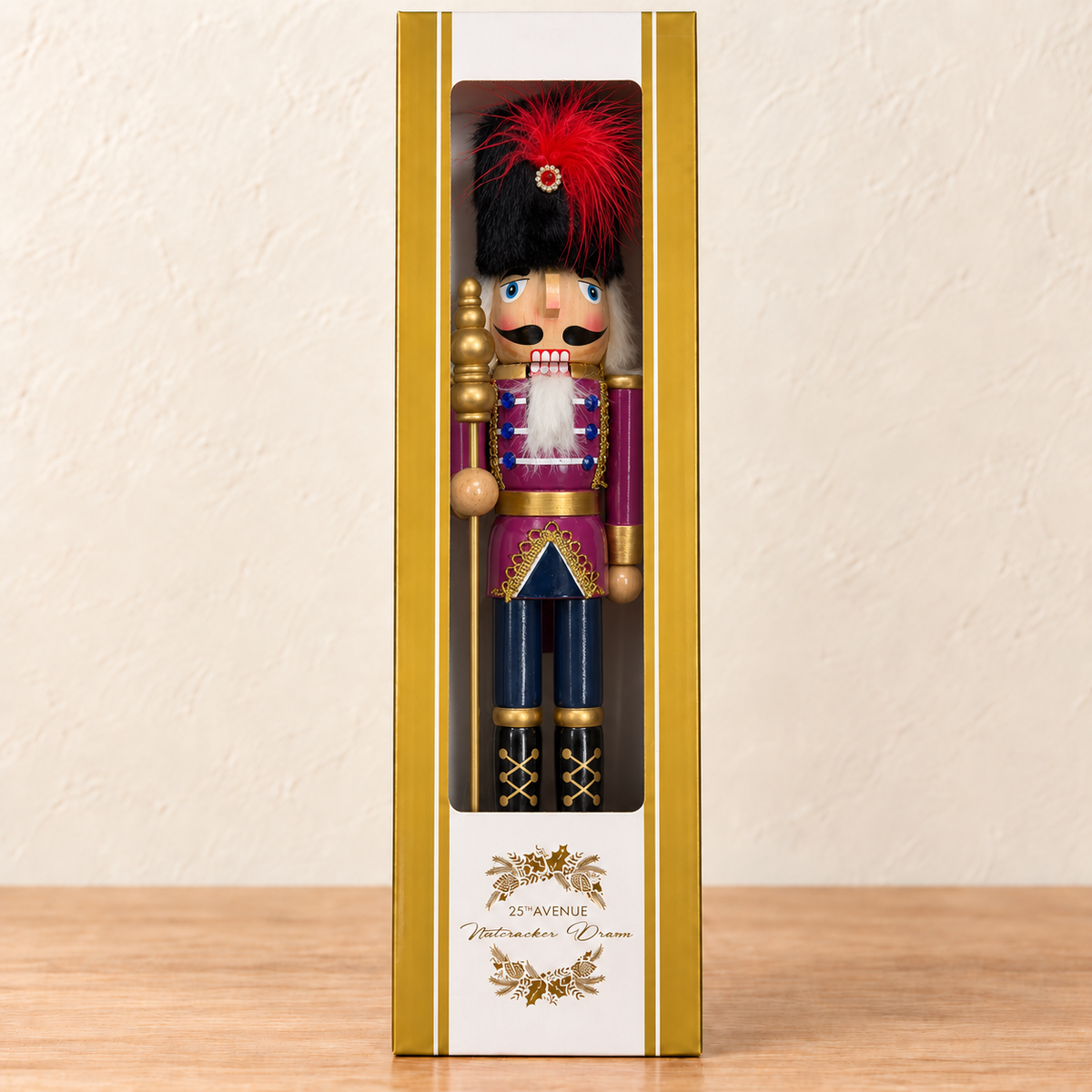 Handmade Plum & Navy Guardsman Nutcracker – 43 cm