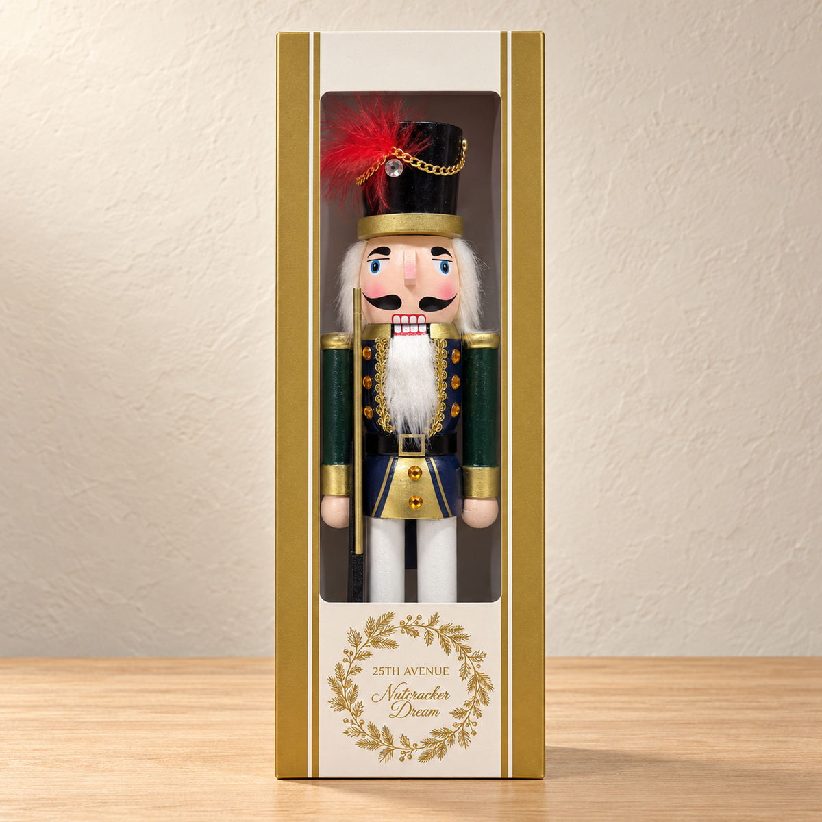 Handmade Navy & Green Royal Guard Nutcracker – 43 cm