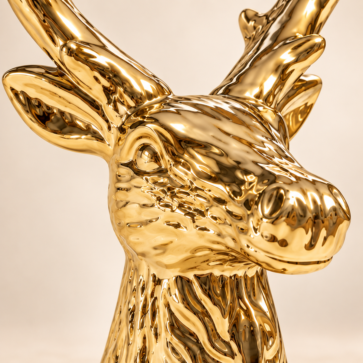 Metallic Reindeer Bust – 19 cm