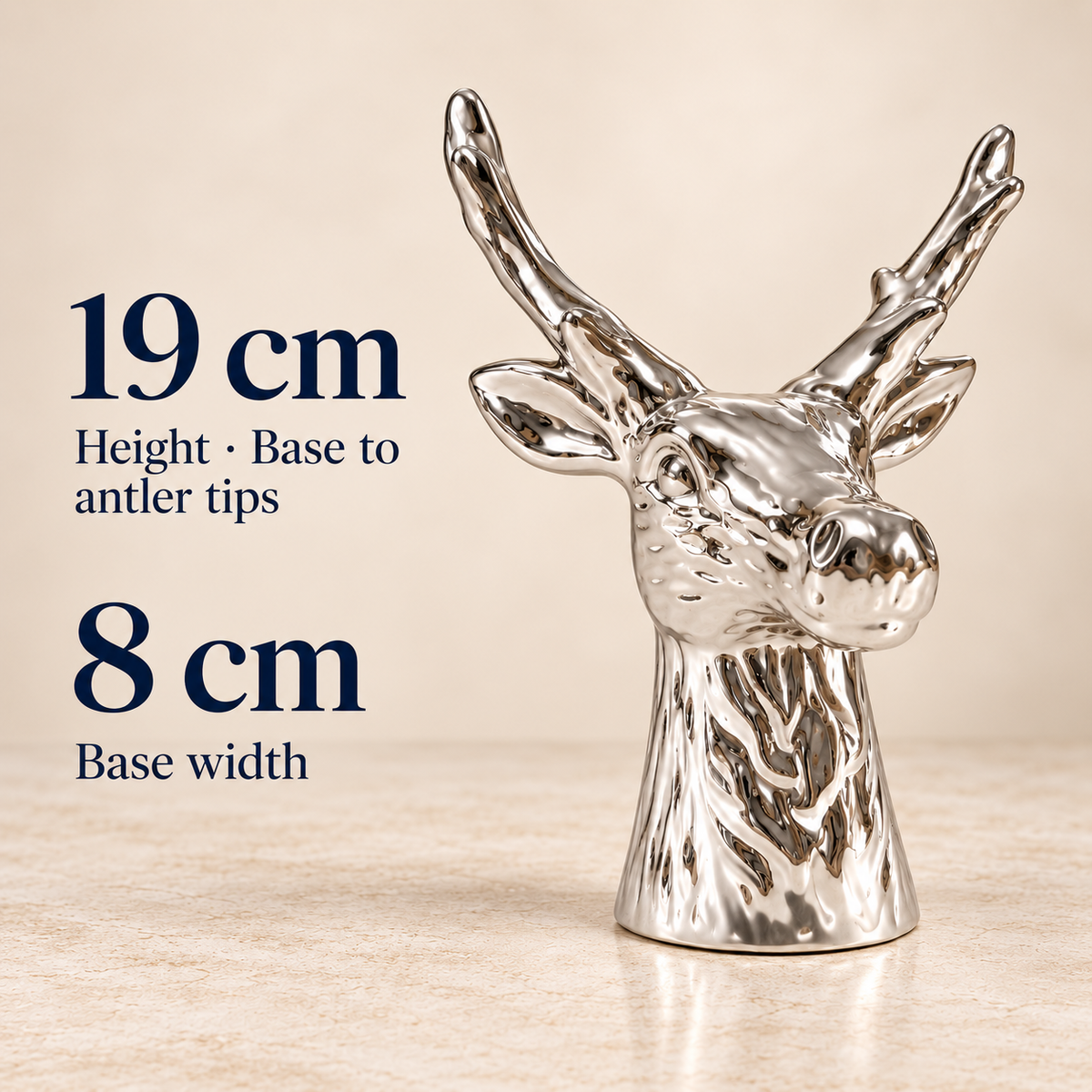 Metallic Reindeer Bust – 19 cm