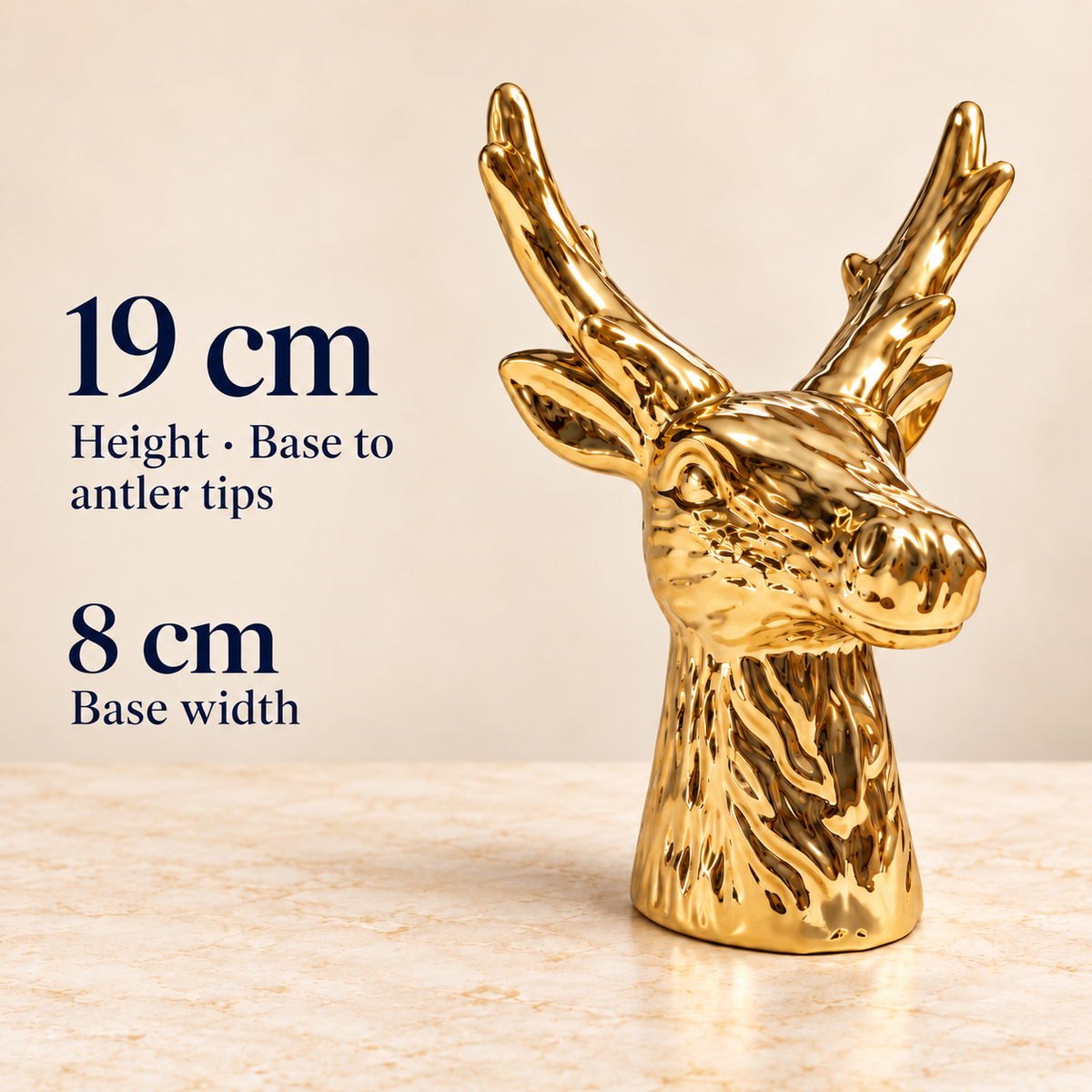 Metallic Reindeer Bust – 19 cm