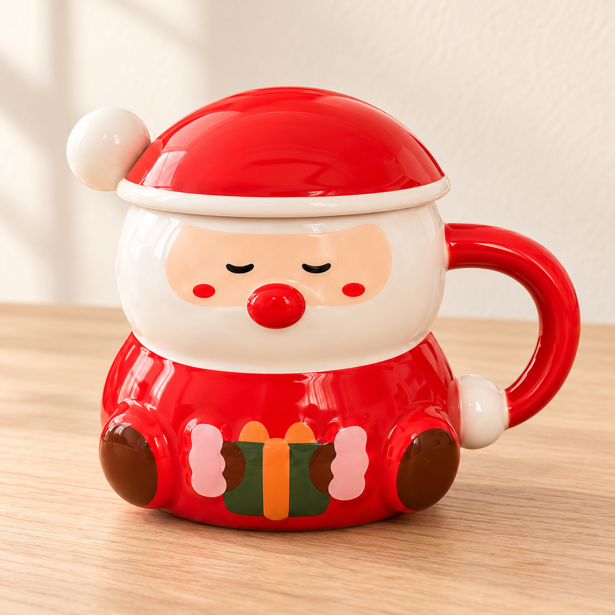 Santa Gift Mug with Lid