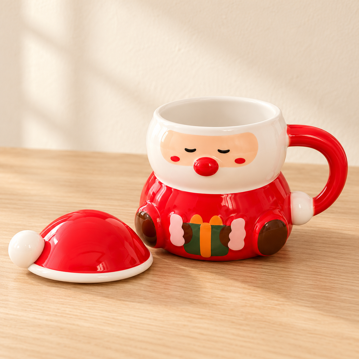 Santa Gift Mug with Lid