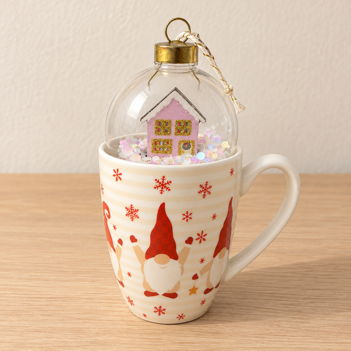 Gnome Mug + Free Snow Globe Ornament