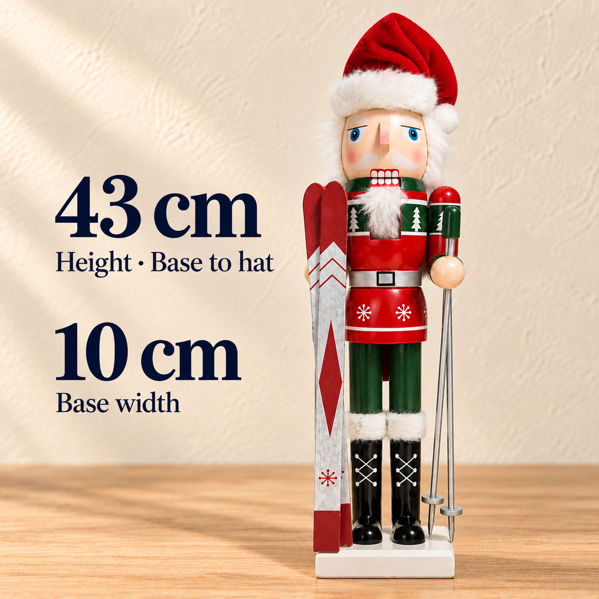 Handmade Christmas Skier Nutcracker – 43 cm