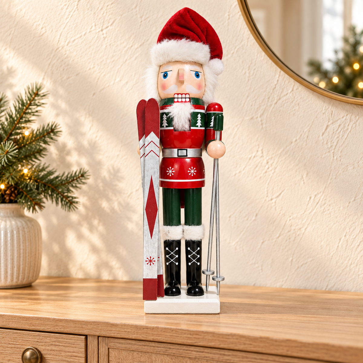 Handmade Christmas Skier Nutcracker – 43 cm