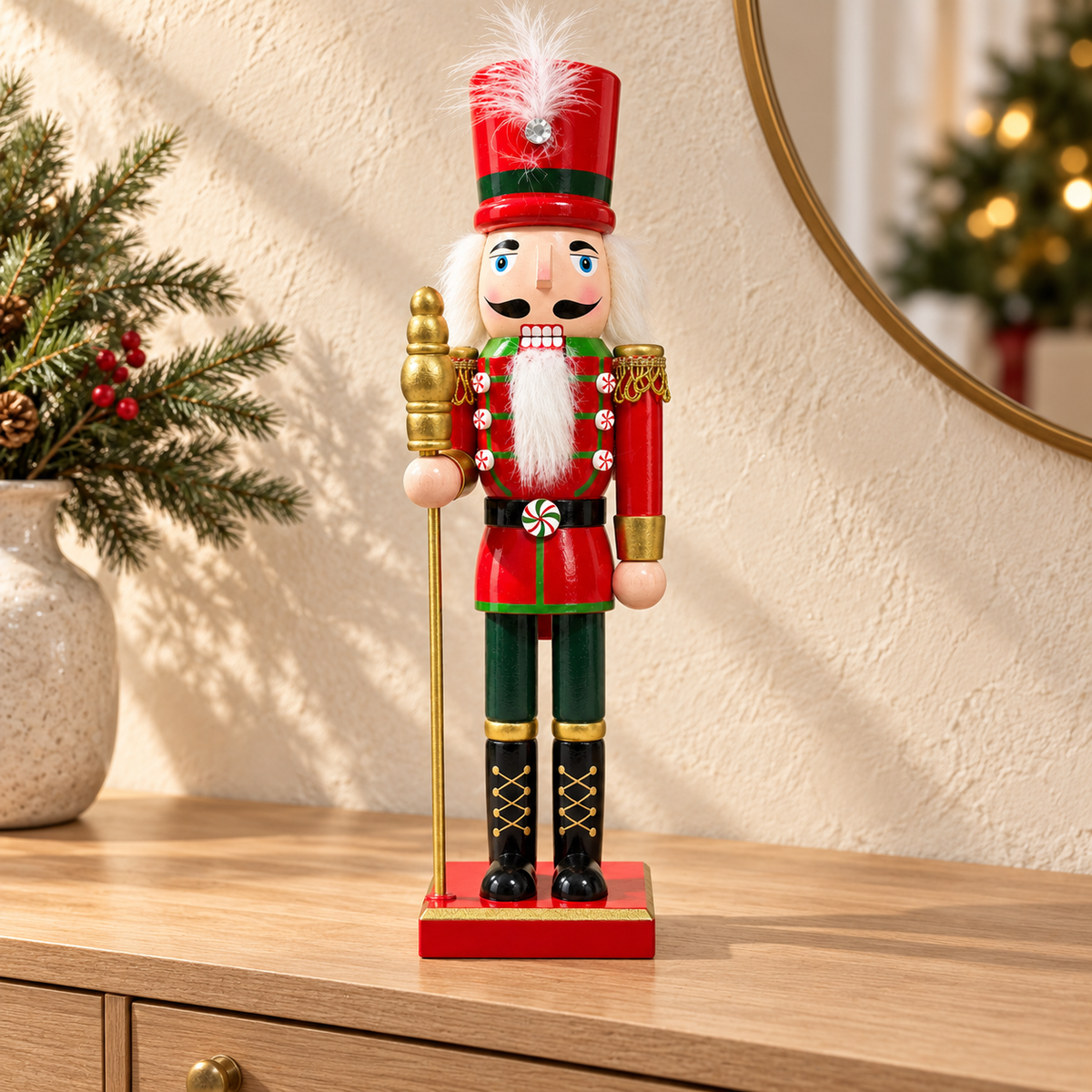 Handmade Peppermint Guardsman Nutcracker – 43 cm
