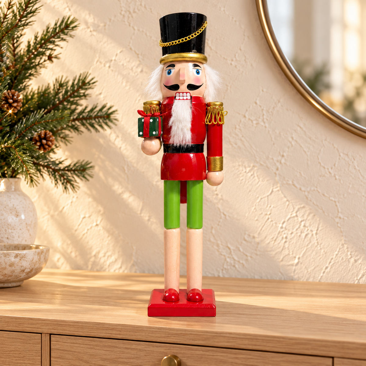 Handmade Gift-Bearing Soldier Nutcracker – 43 cm