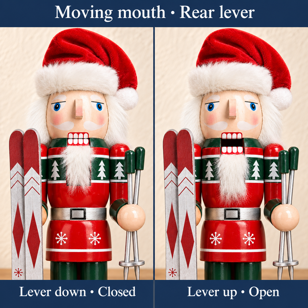 Handmade Christmas Skier Nutcracker – 43 cm