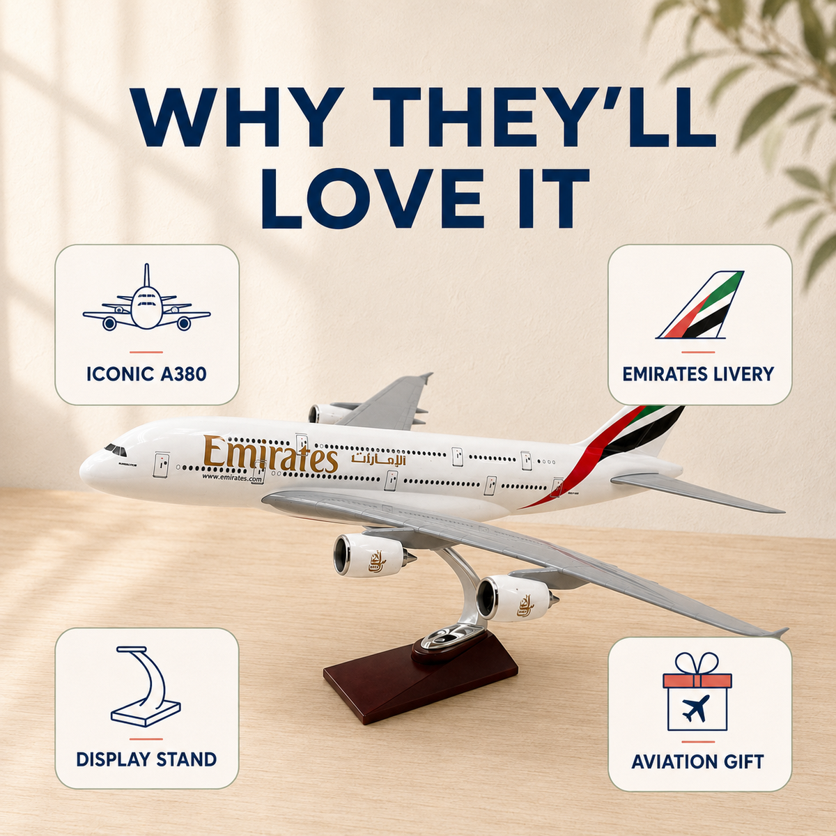 Emirates A380 Model - 45cm