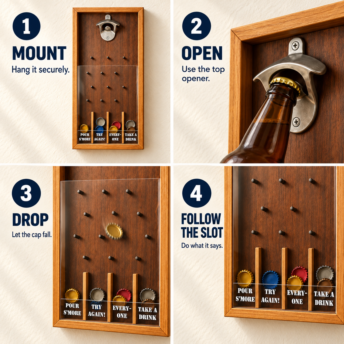 Wall-Mounted Bottle Opener