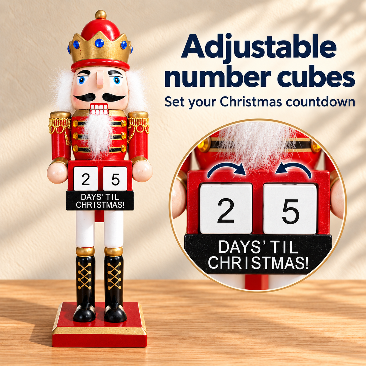 Christmas Countdown Nutcracker - 25 cm