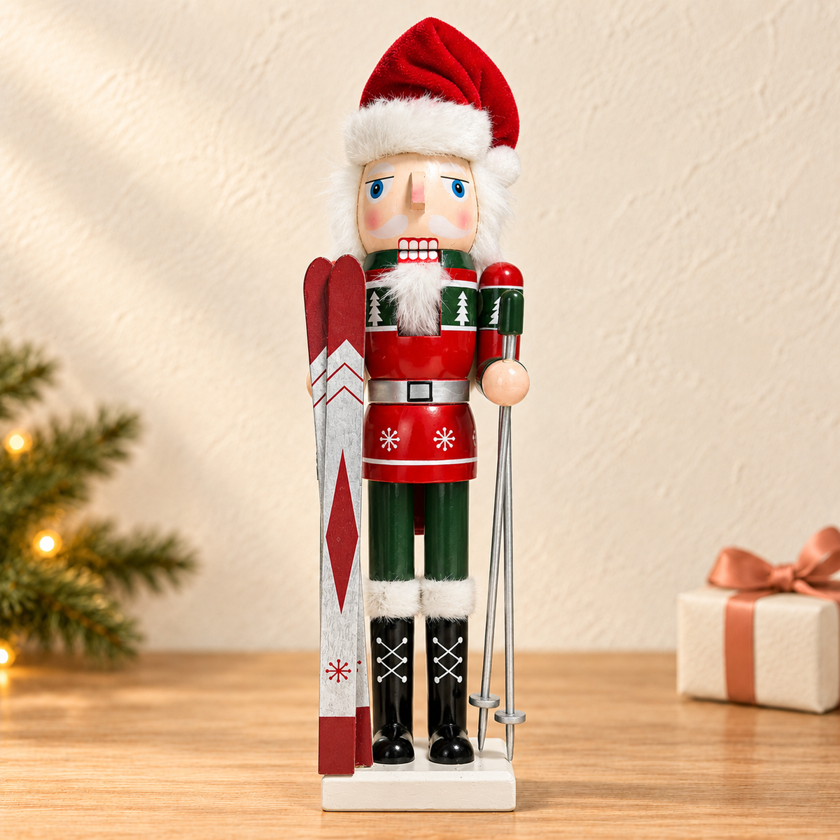 Handmade Christmas Skier Nutcracker – 43 cm