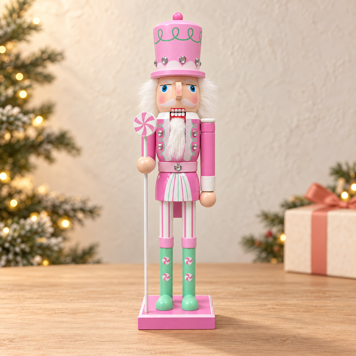 Handmade Peppermint Candy Nutcracker – 43 cm
