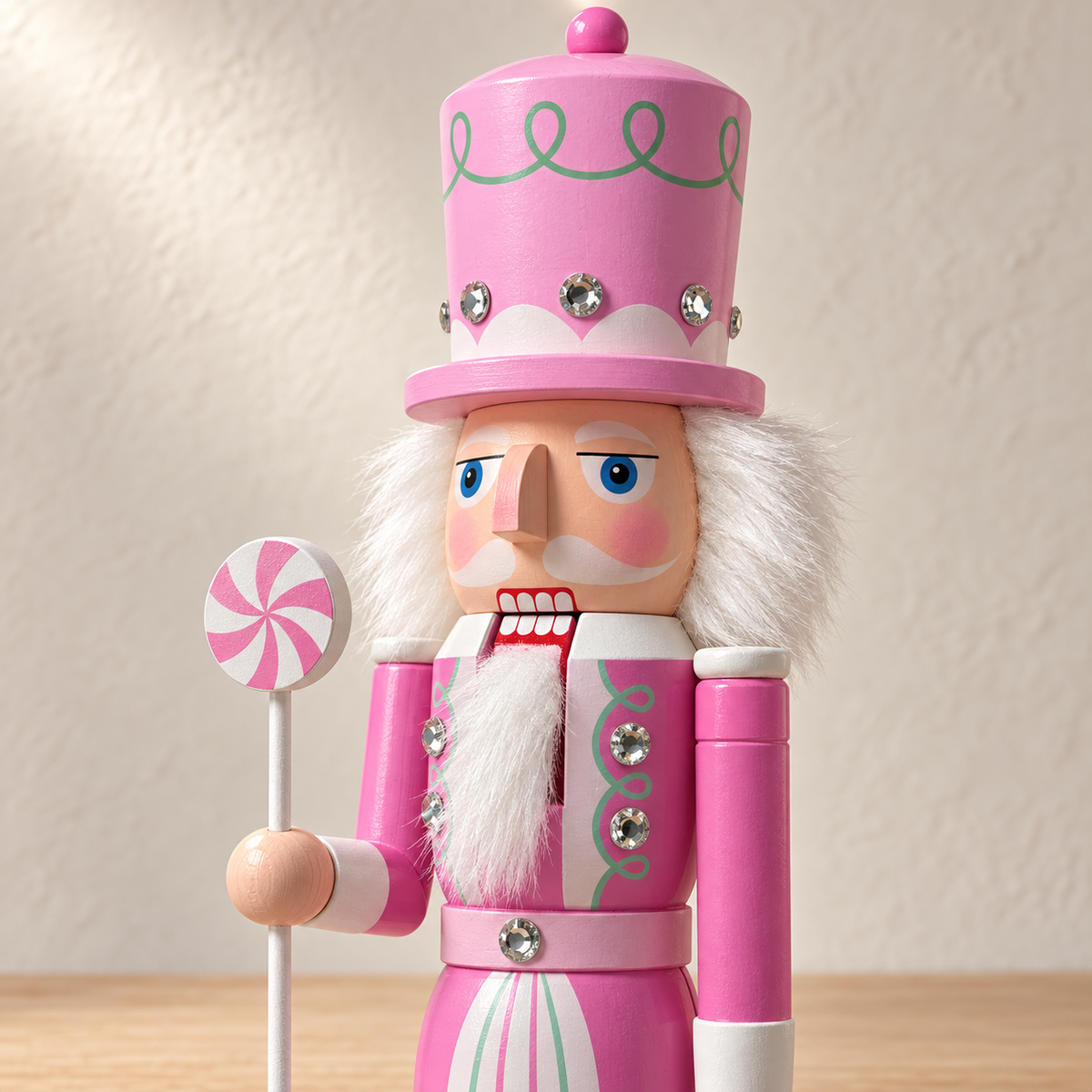 Handmade Peppermint Candy Nutcracker – 43 cm