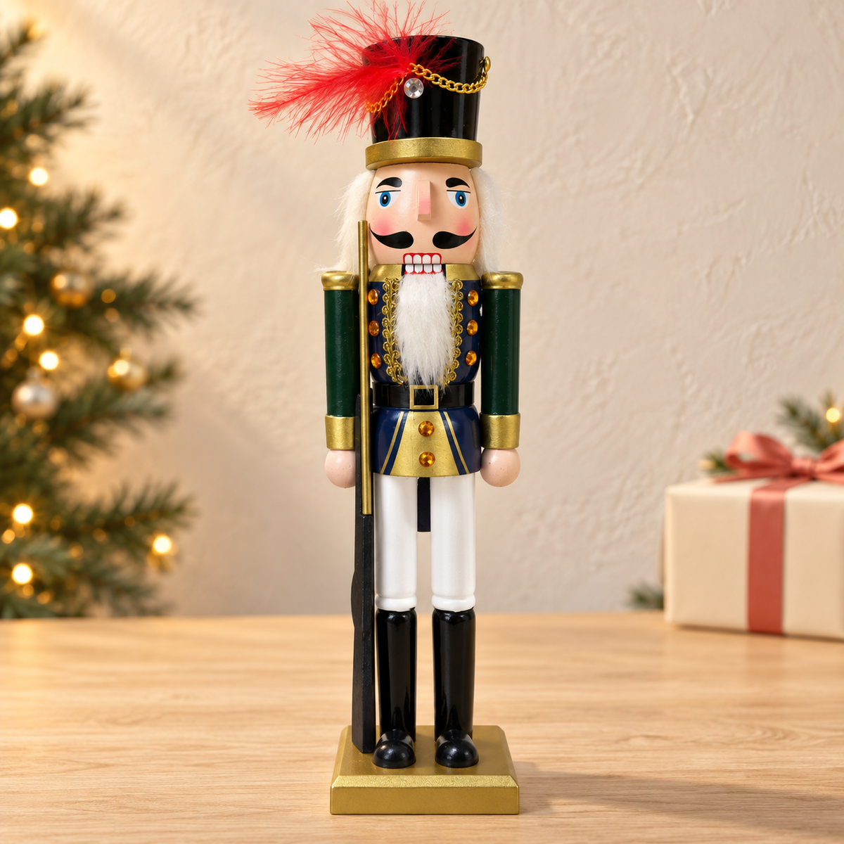 Handmade Navy & Green Royal Guard Nutcracker – 43 cm