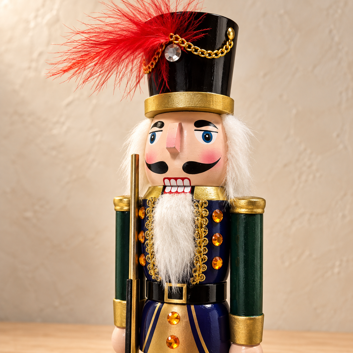 Handmade Navy & Green Royal Guard Nutcracker – 43 cm