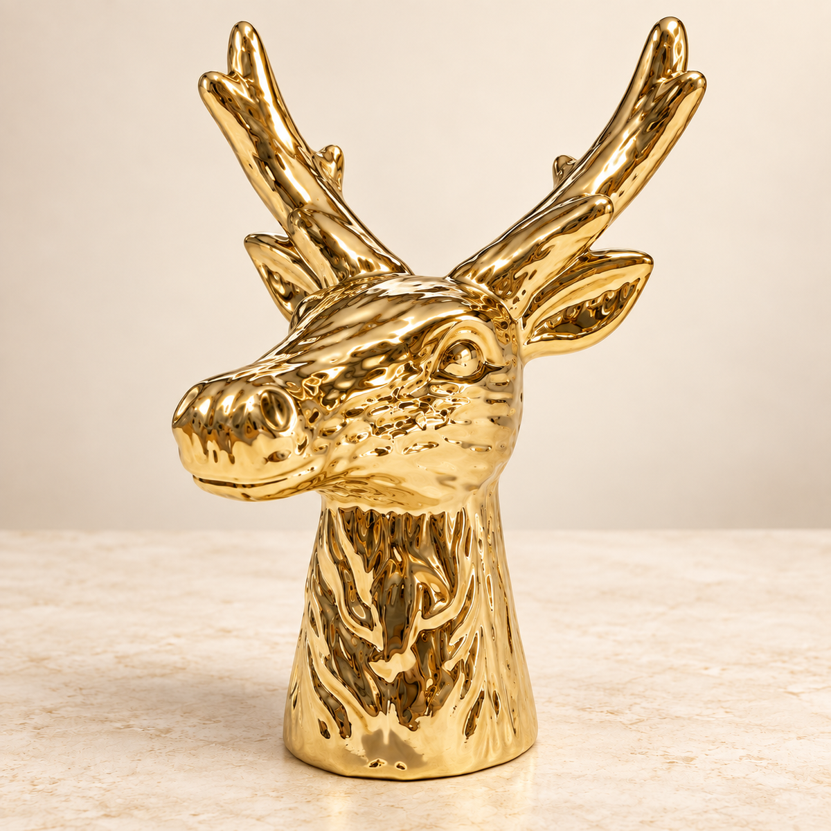 Metallic Reindeer Bust – 19 cm