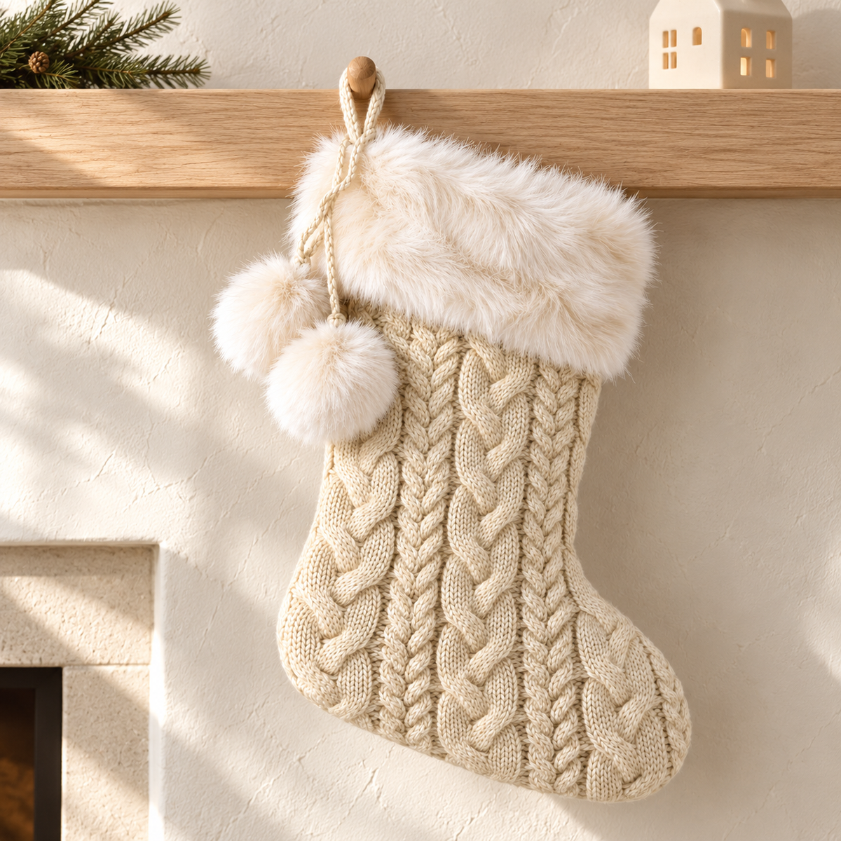 Cable-Knit Christmas Stocking