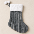 Plush Christmas Stocking with Pom-Poms