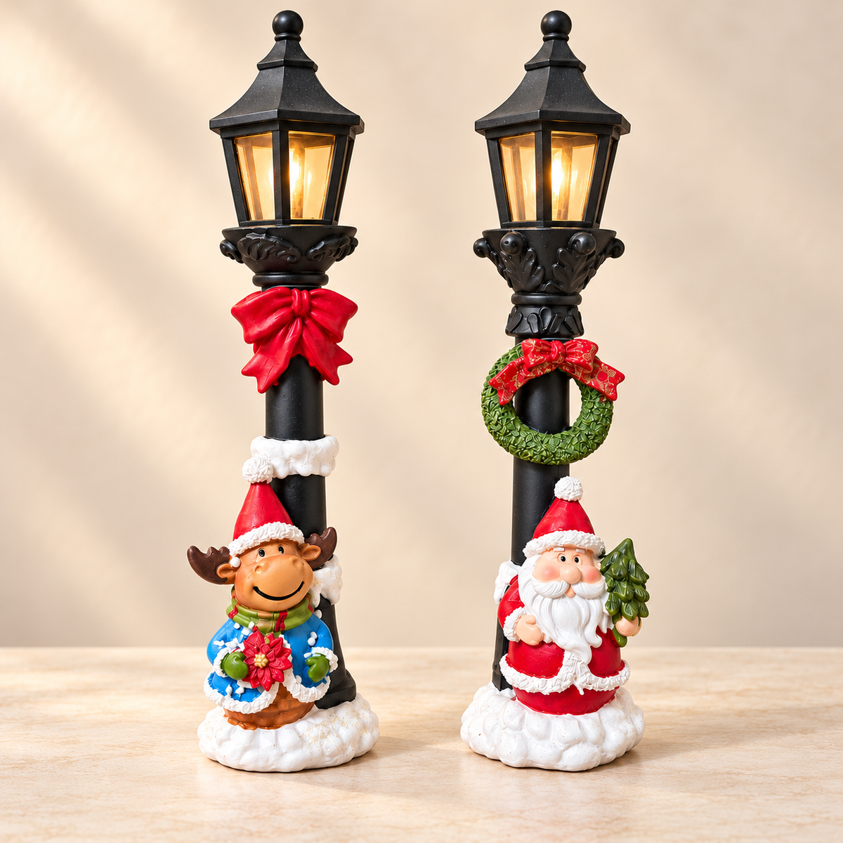 Light-Up Christmas Lamp-Post Decoration – 2 Designs
