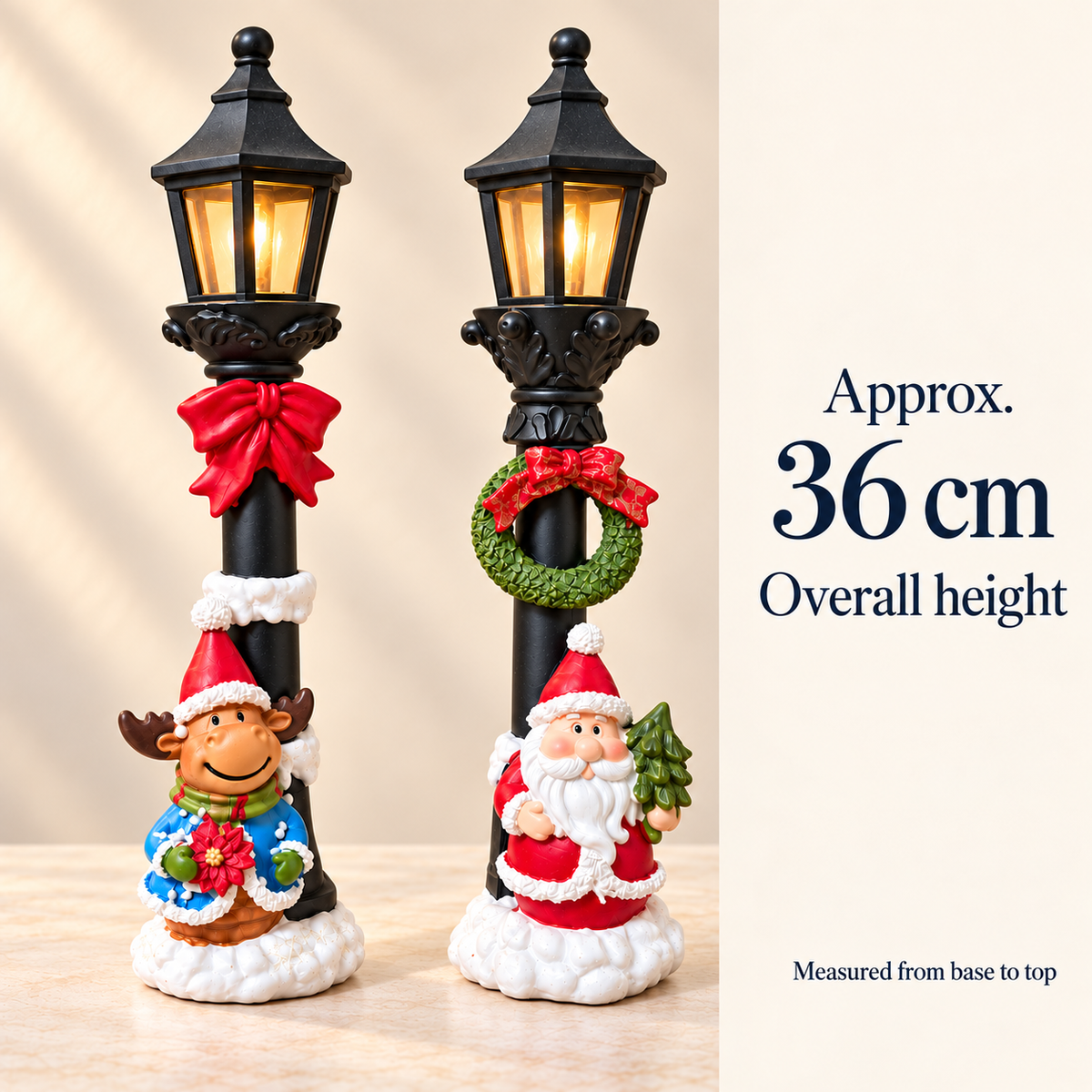 Light-Up Christmas Lamp-Post Decoration – 2 Designs