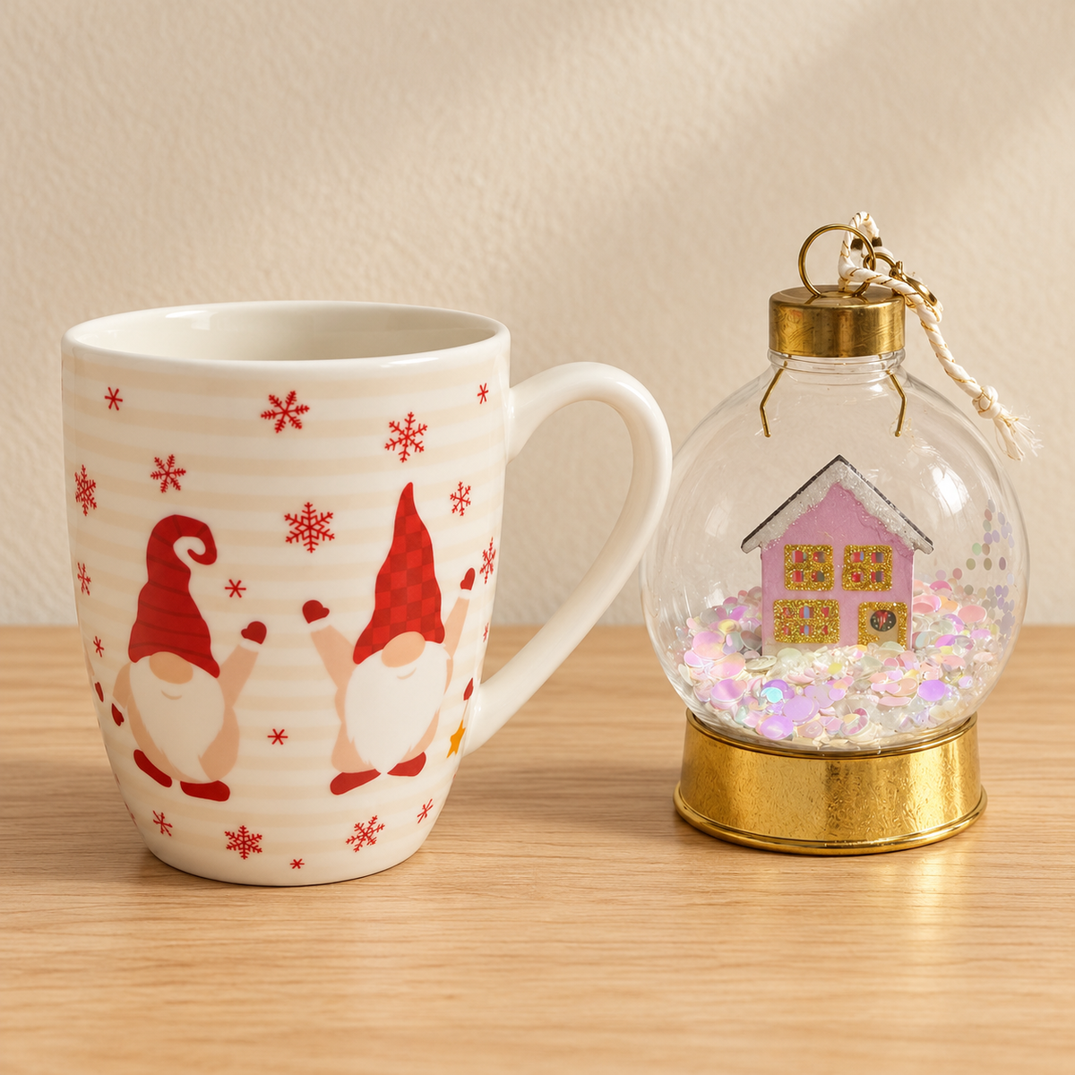 Gnome Mug + Free Snow Globe Ornament