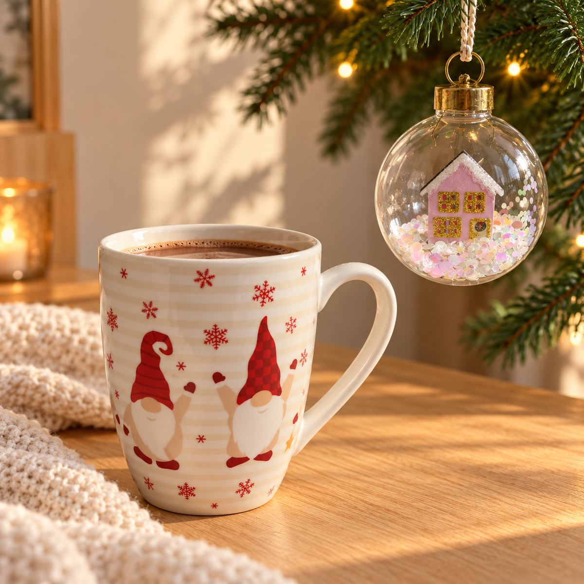 Gnome Mug + Free Snow Globe Ornament