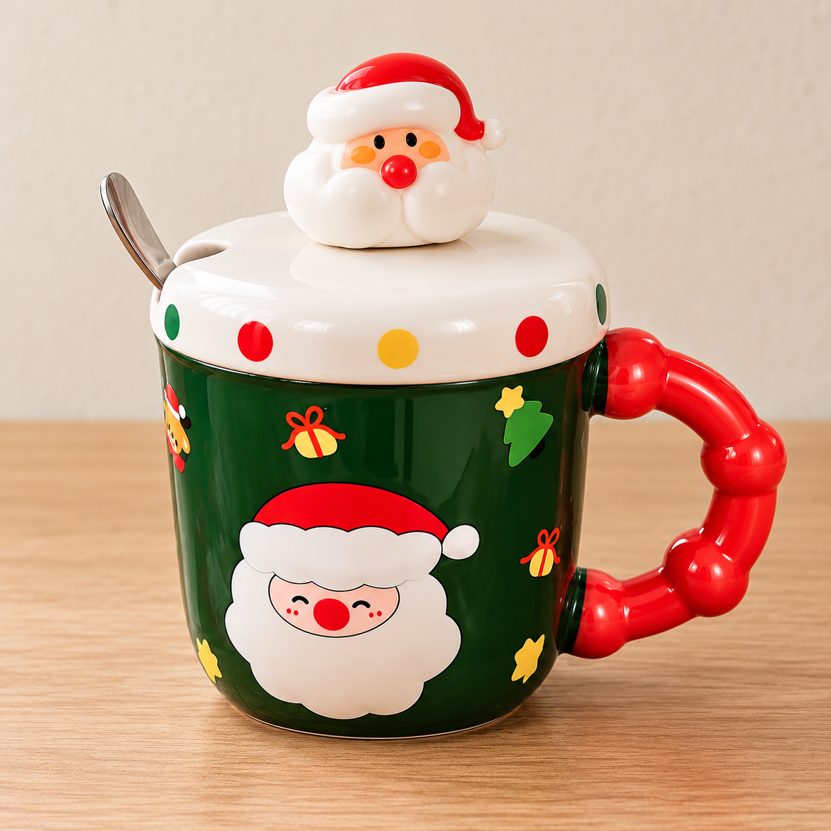 Santa Christmas Mug with Lid