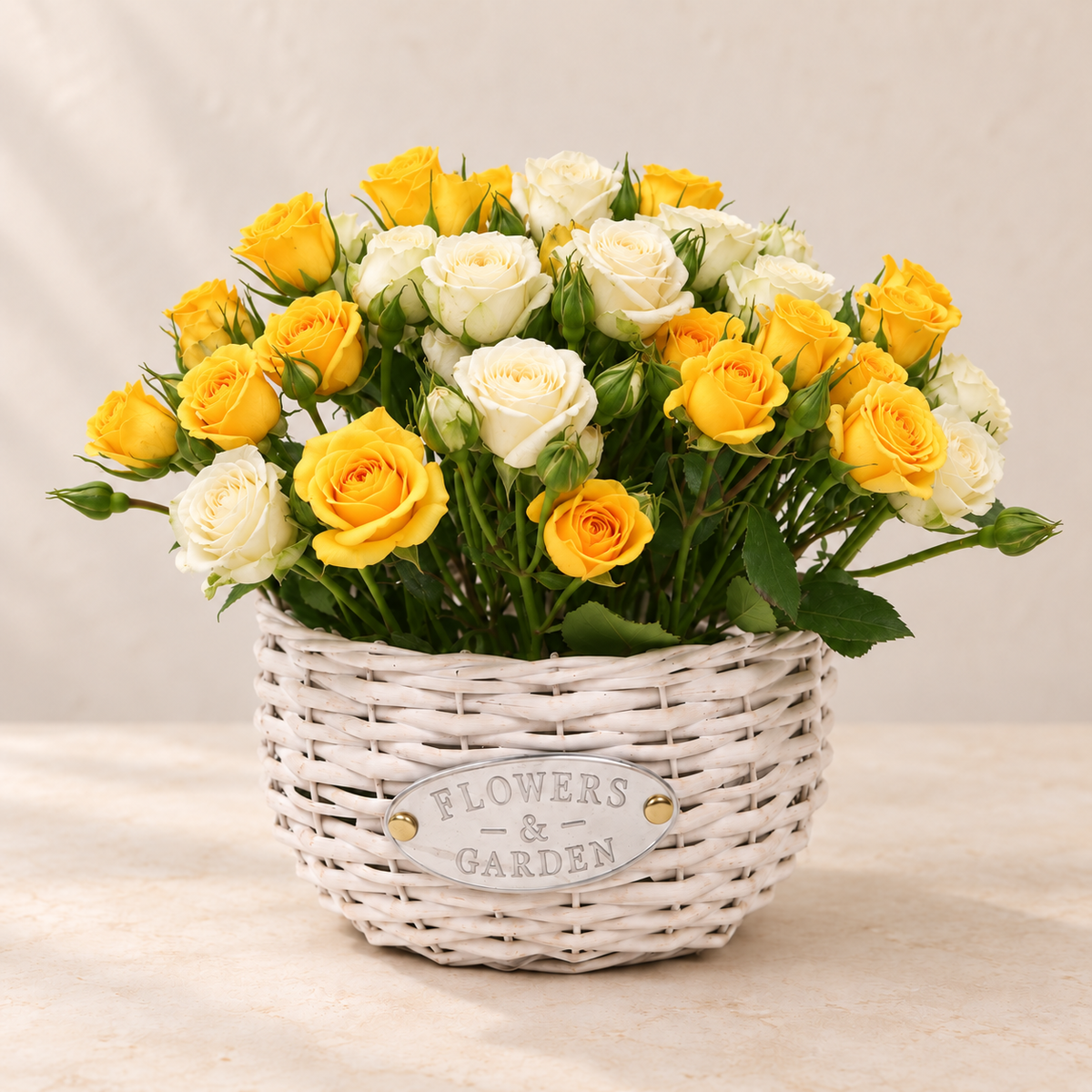 Sunshine Rose Basket