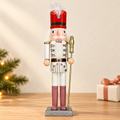 Handmade White & Red Drum Major Nutcracker – 43 cm