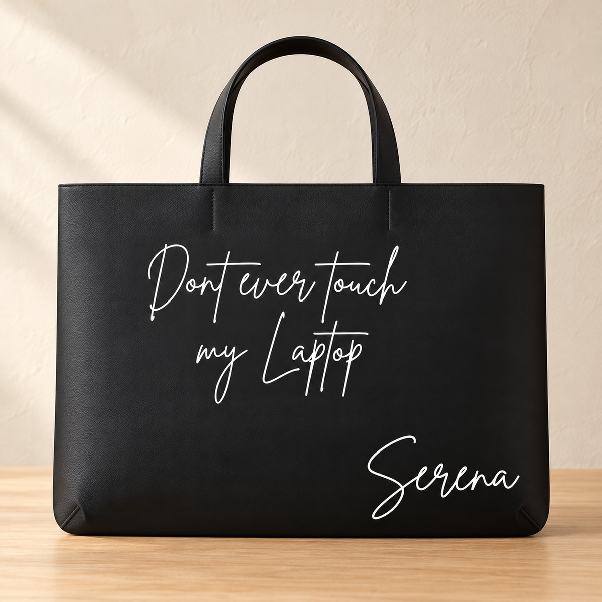 Personalized PU Leather Commuter Tote